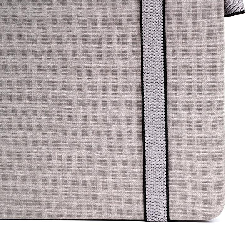 Customized Grey - Pu Leather Note Book With Elastic & Pen Holder